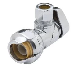 Wholesale 👍 SharkBite 1/2 in. Push X 3/8 in. Compression Chrome Plated Angle Stop Valve 💯