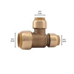 Cheap 😀 SharkBite Push to Connect 3/4 in. Push X 1/2 in. D Push Brass Reducing Tee 🛒 -SharkBite Sales Store 87344209 0825 439b 8cba ab401a4f8694