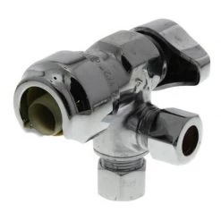 Best Sale 😍 SharkBite 1/2 in. PTC X 3/8 in. Compression Brass Dual Outlet Angle Stop ✨ -SharkBite Sales Store dfc57f17 e277 407d 913d 7a3ab96e3729